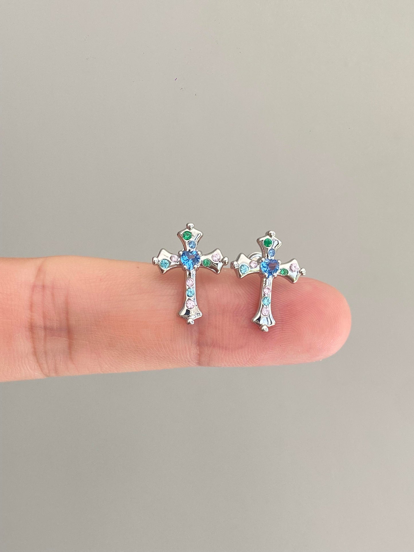 Luminous Cross Helix Earrings