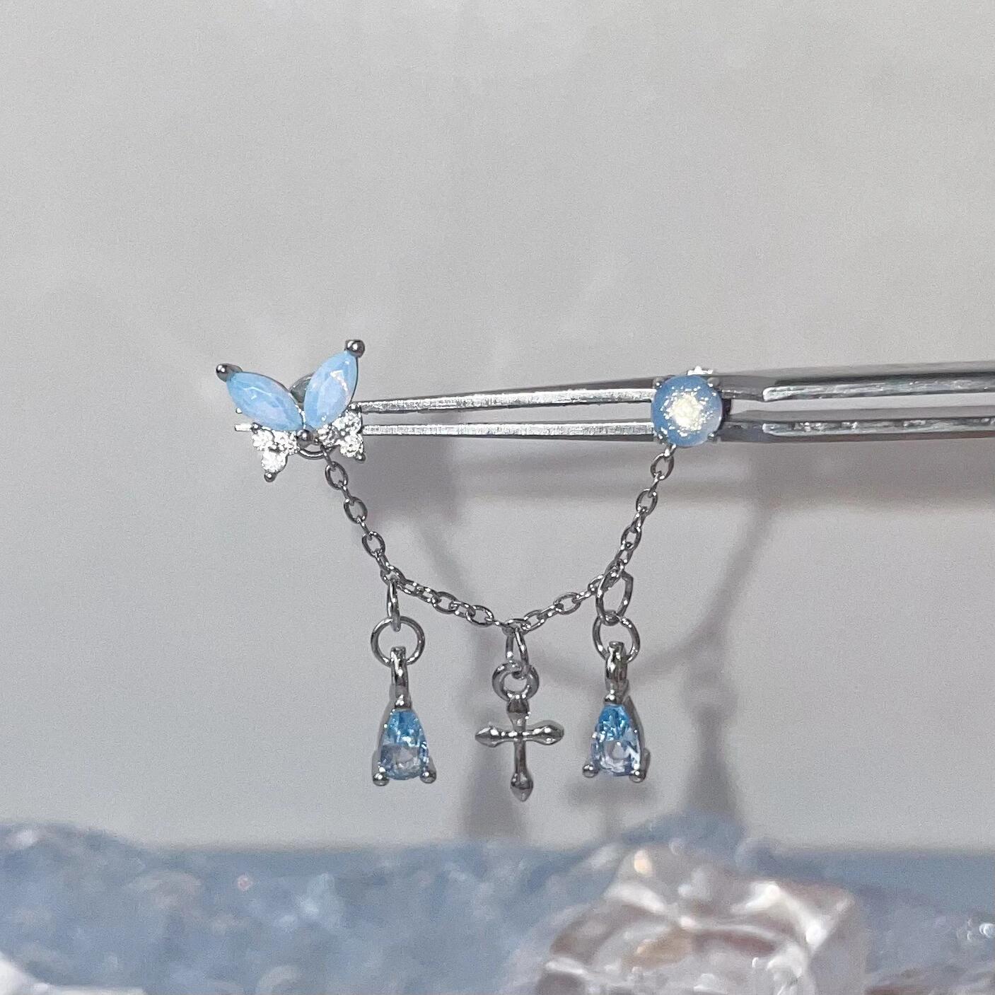Butterfly Links Chain Earrings