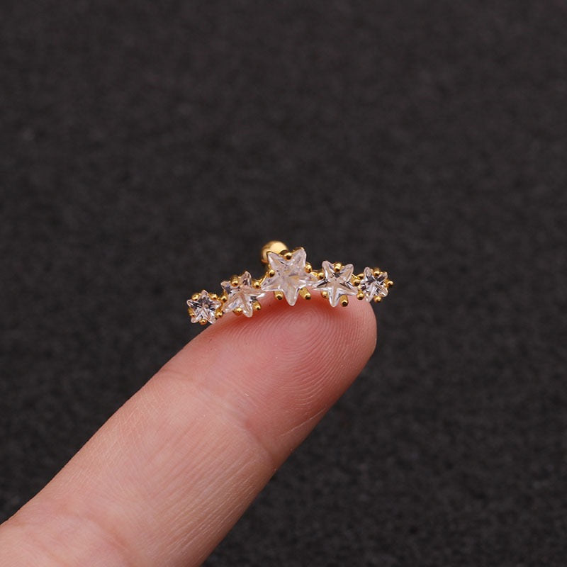 Gold Stellar Trail Helix Earrings