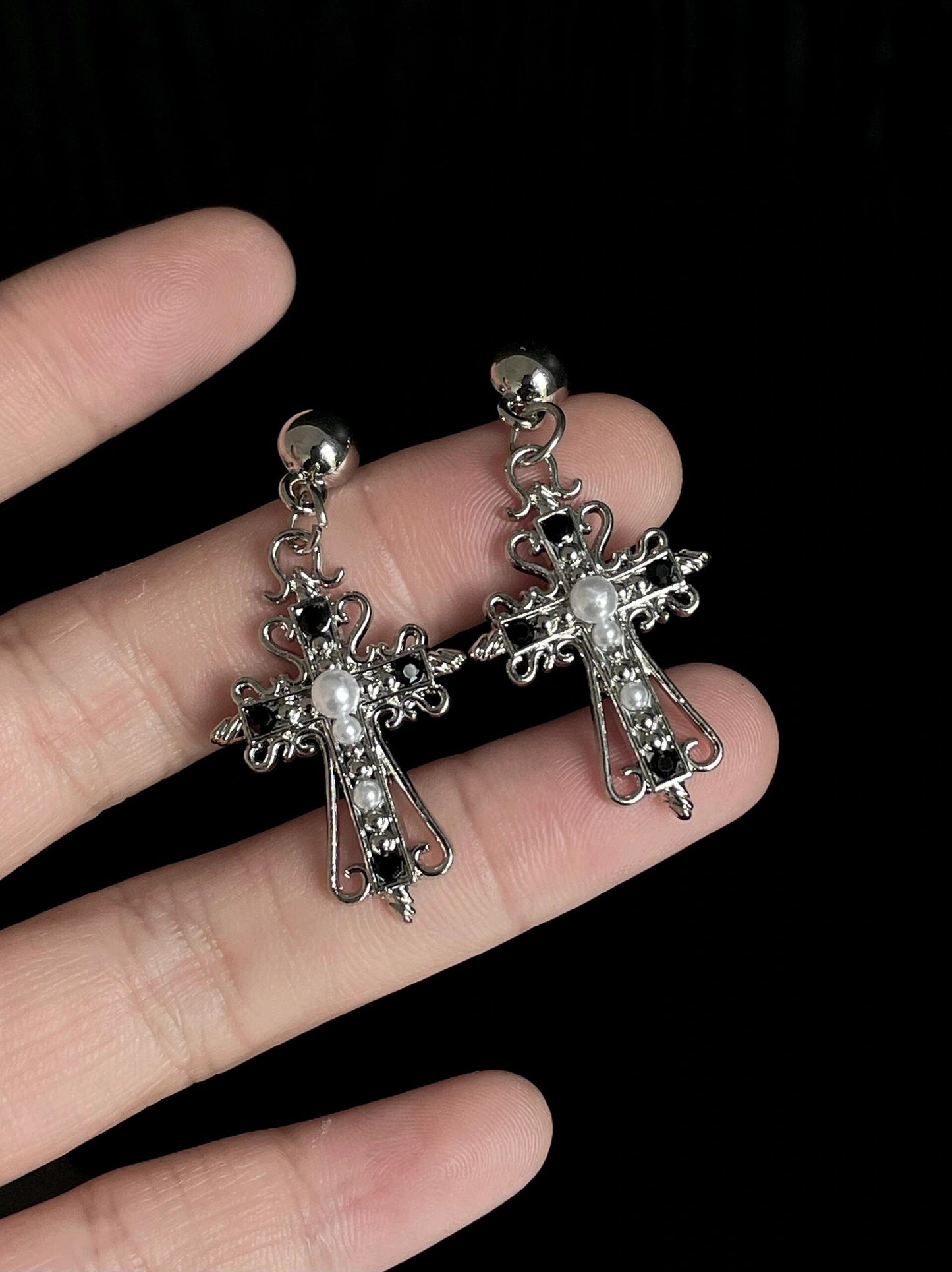 Creed Cross Helix Earrings