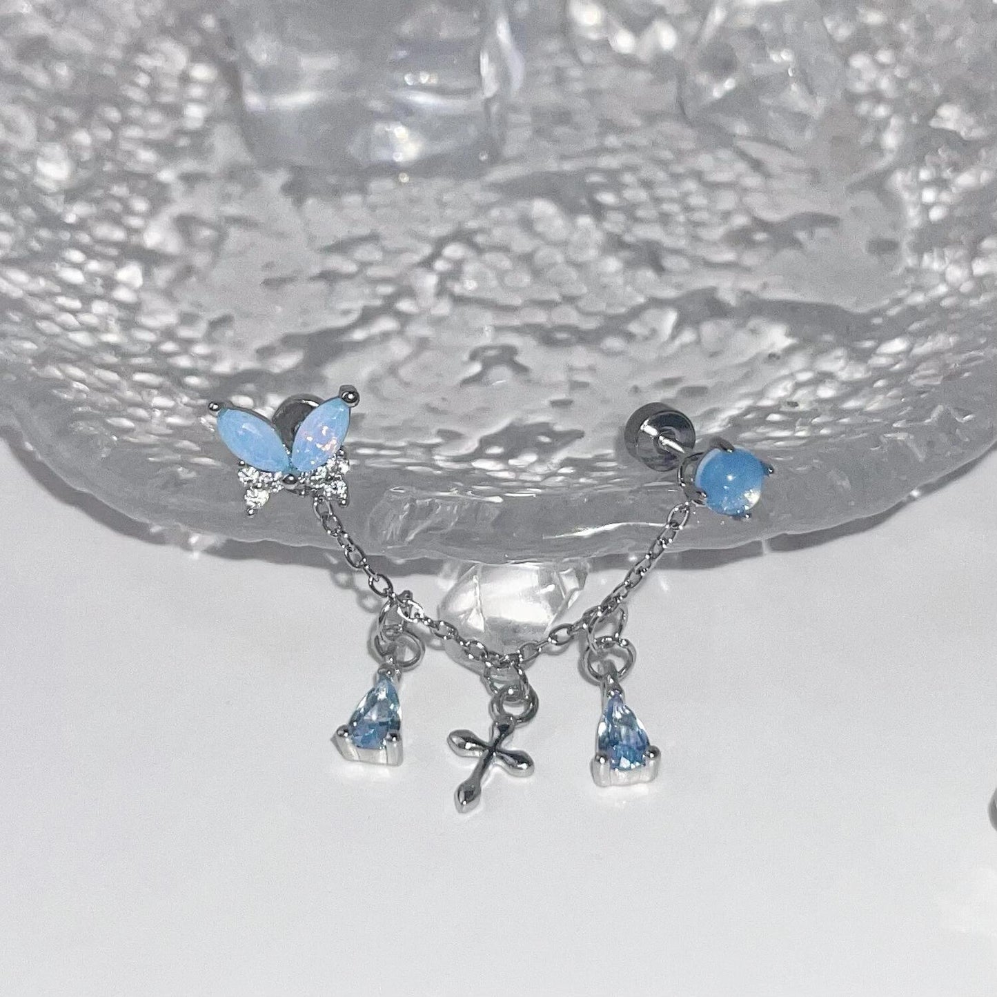 Butterfly Links Chain Earrings
