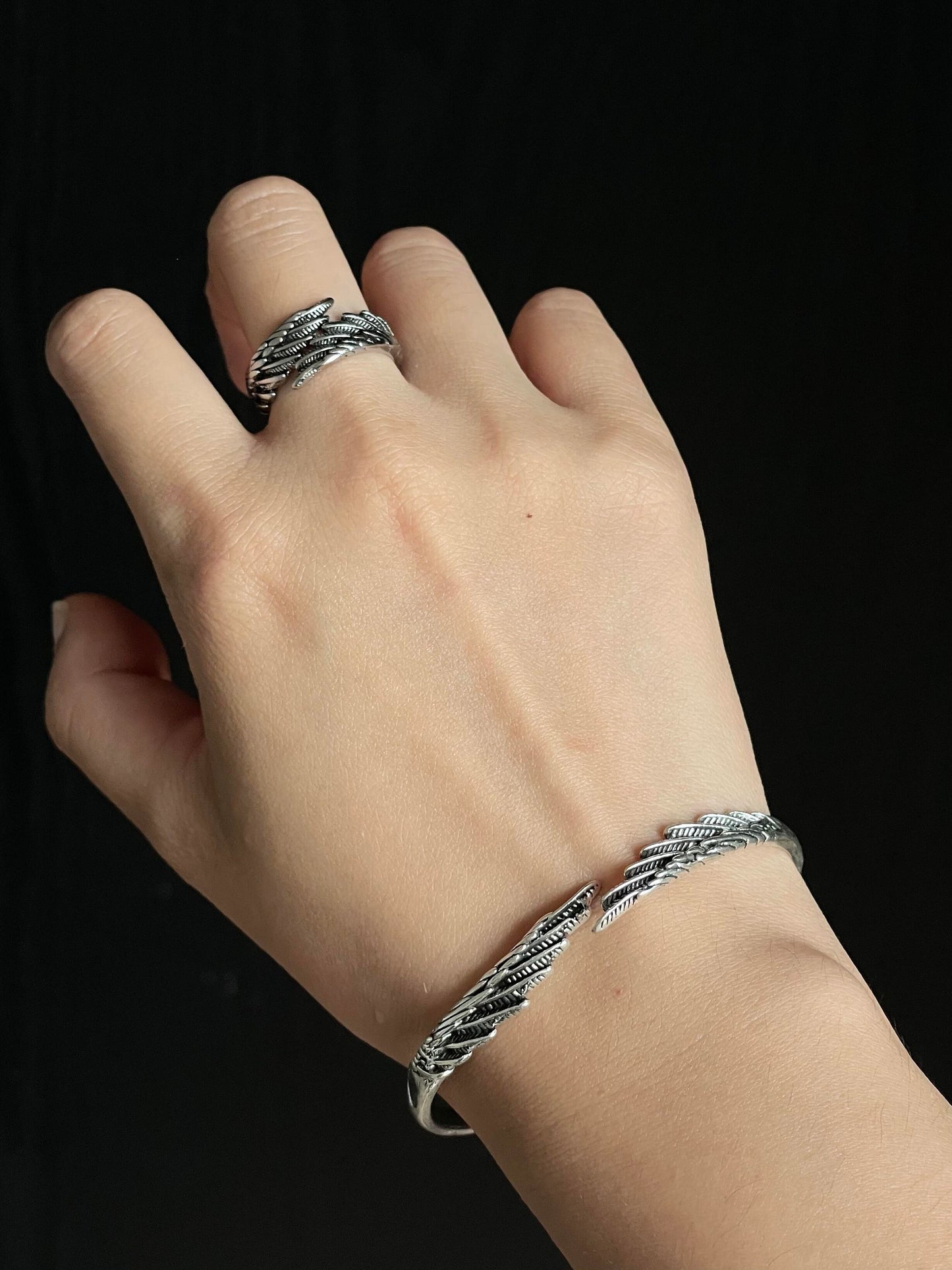 Feather End Bangle Bracelets