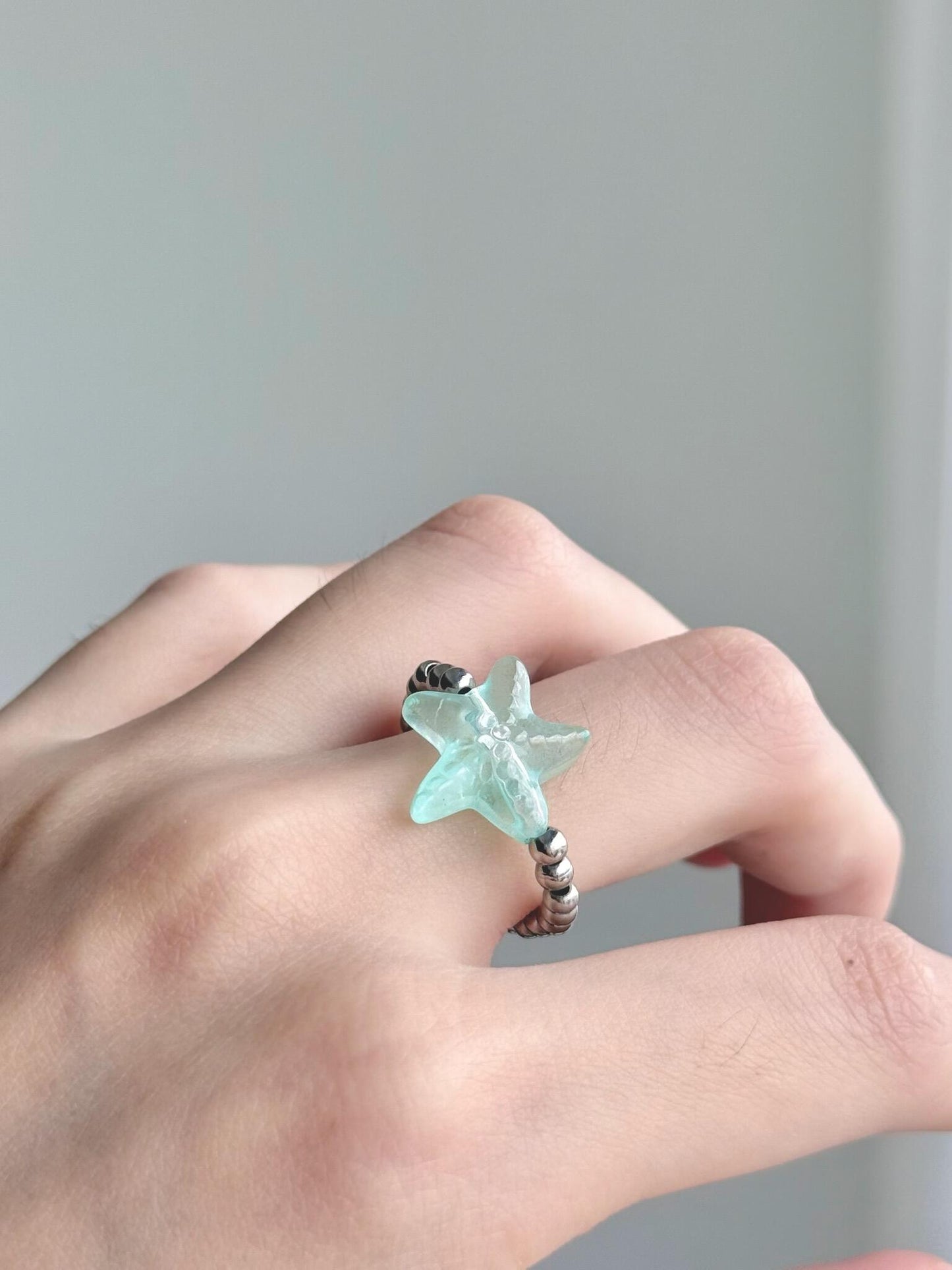 Seafoam Star Adjustable Ring