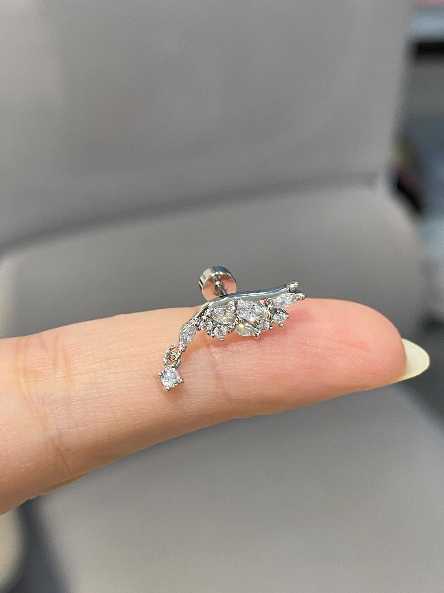 Crystal Wing Helix Earrings