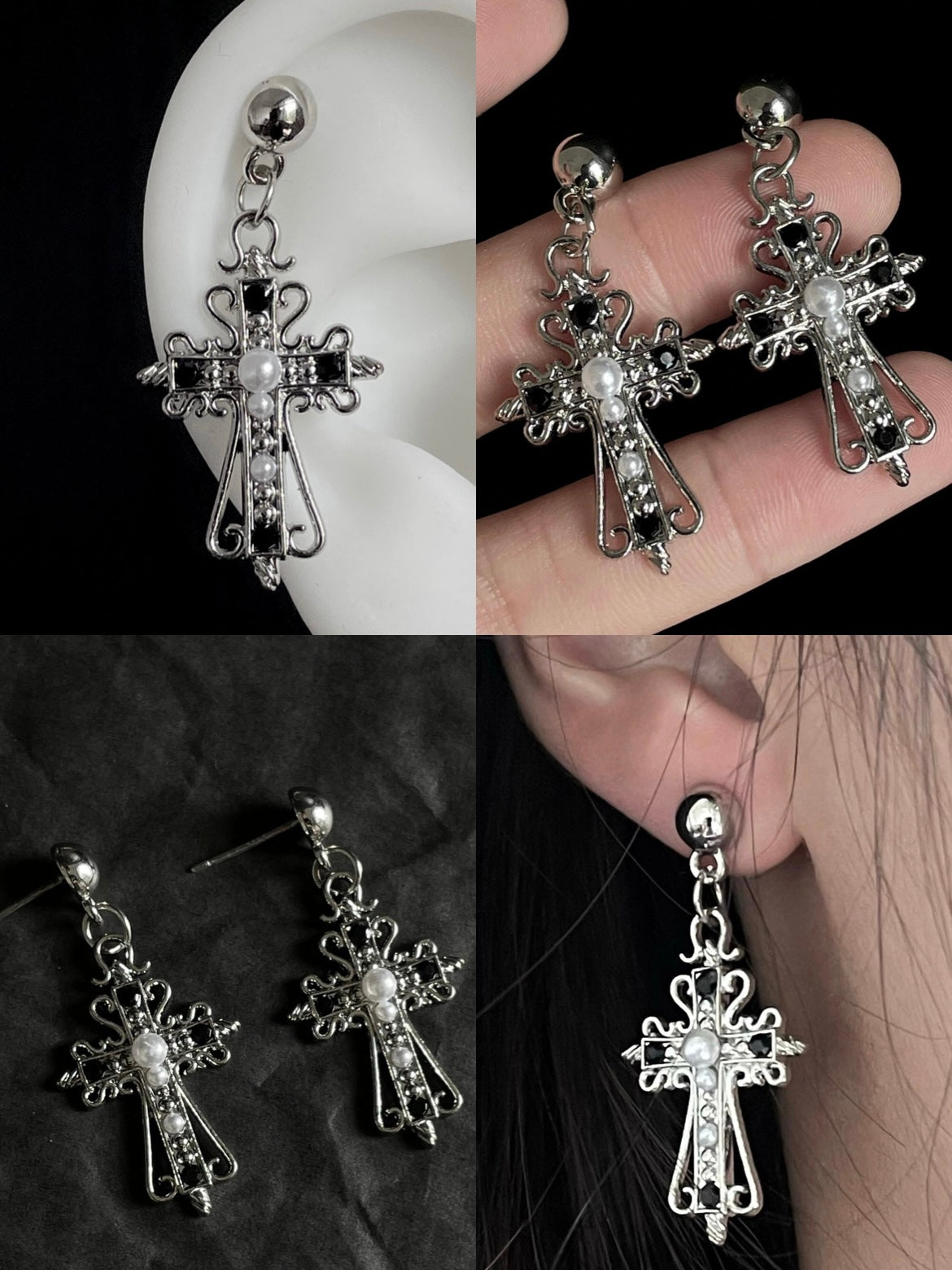 Creed Cross Helix Earrings