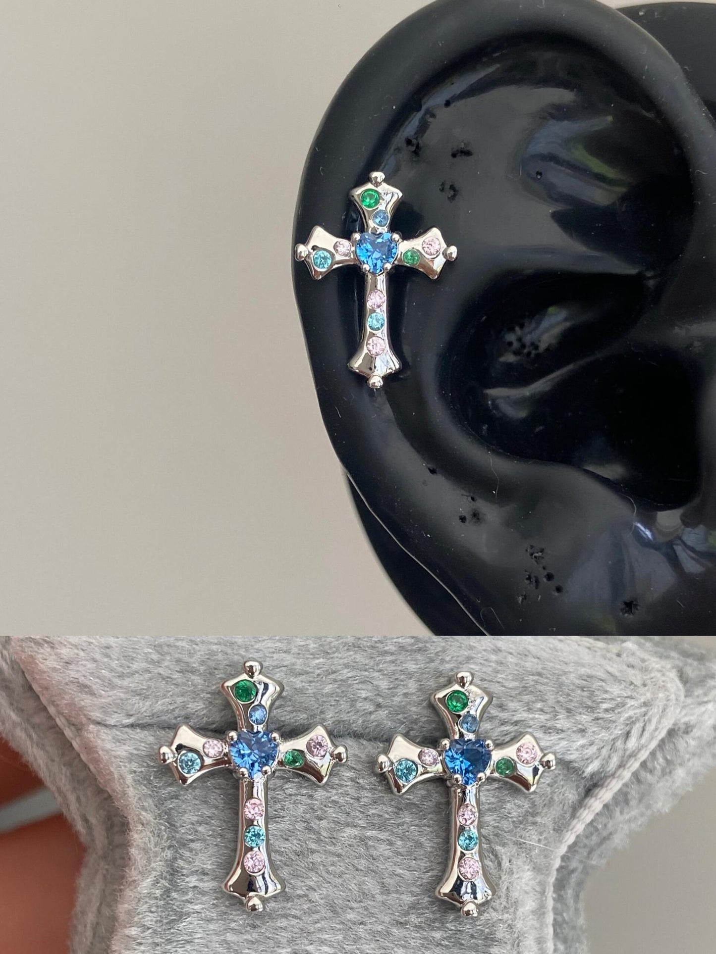 Luminous Cross Helix Earrings