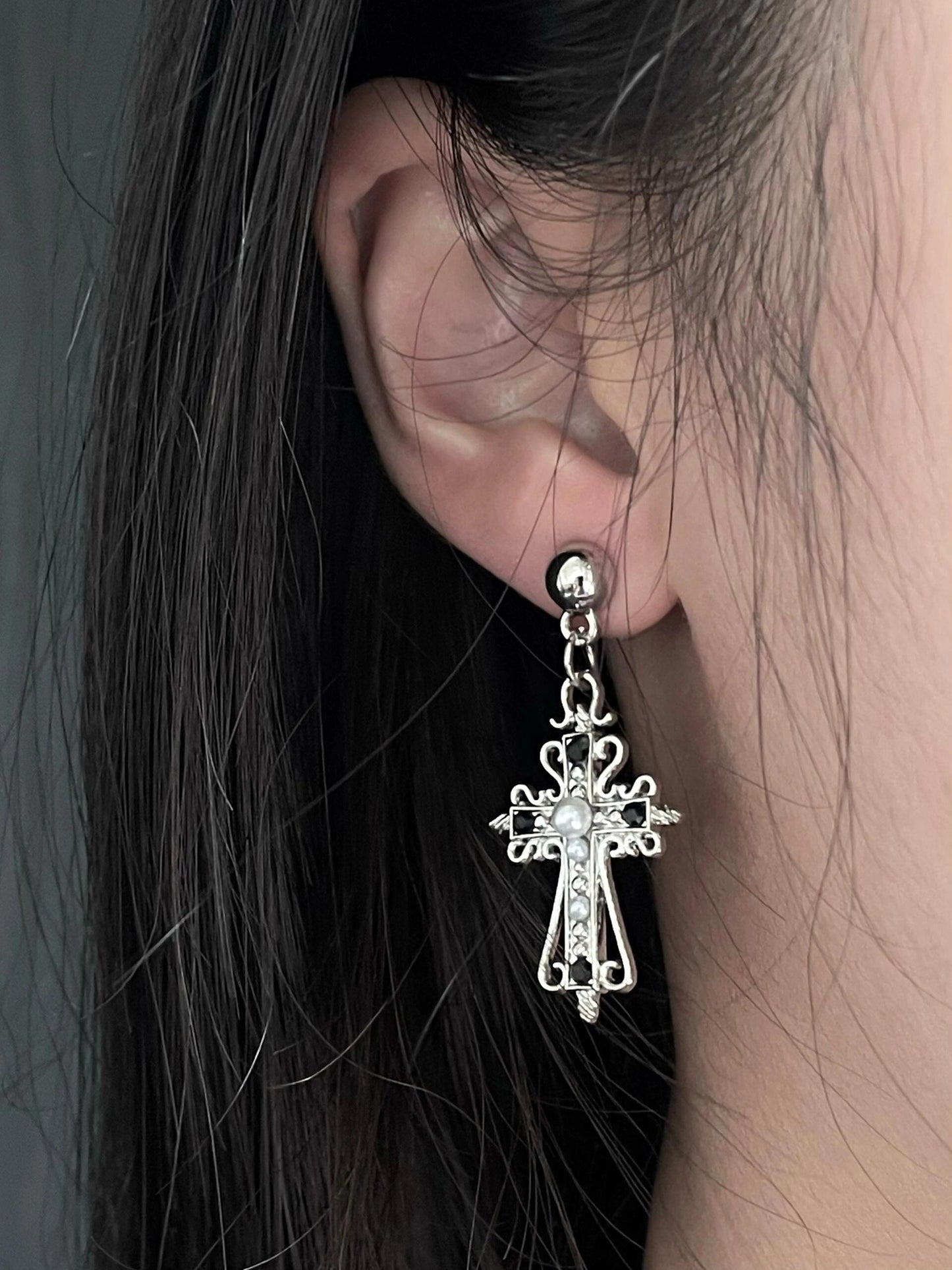 Creed Cross Helix Earrings