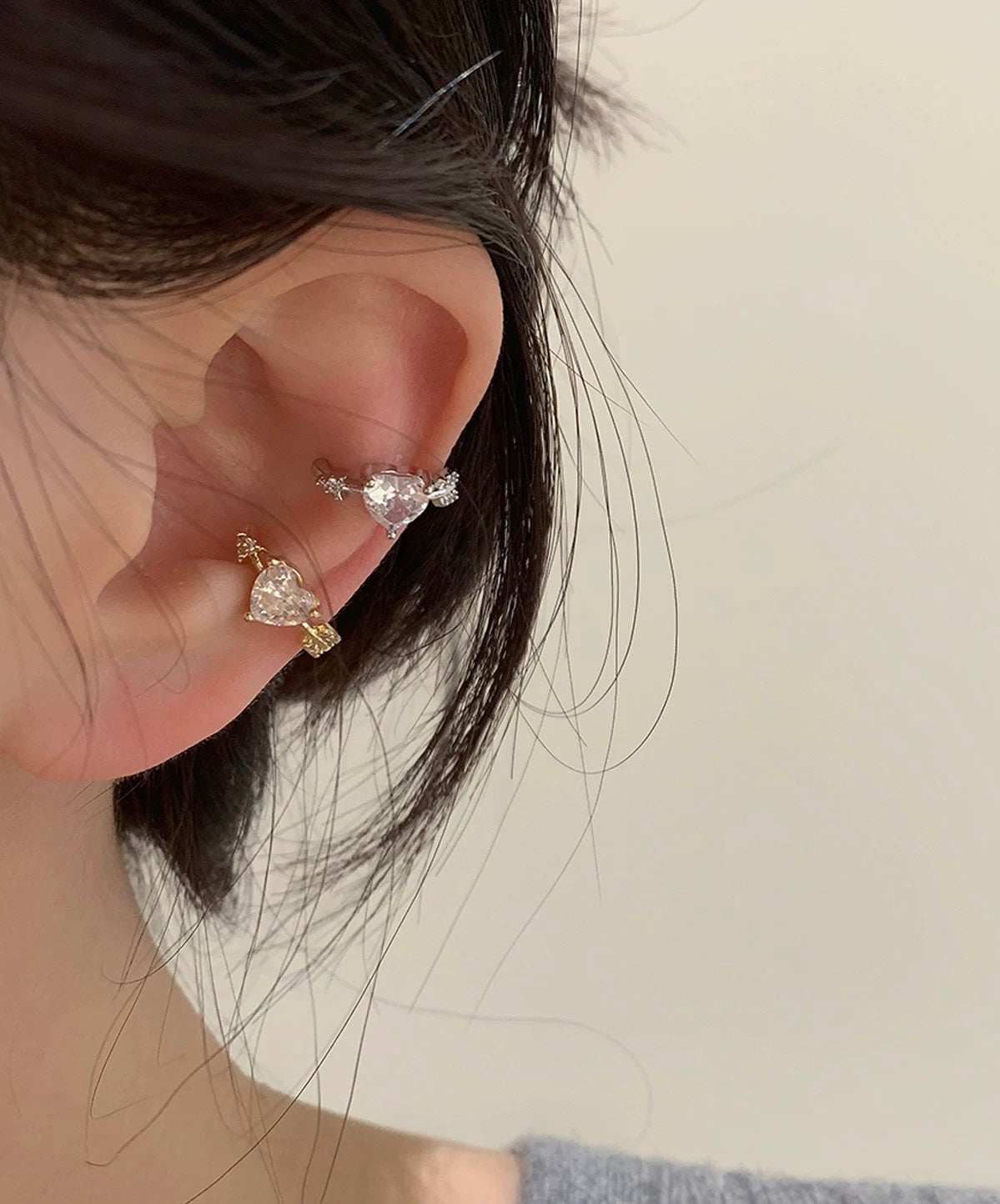 Love Pierce Cuff Conch Earrings
