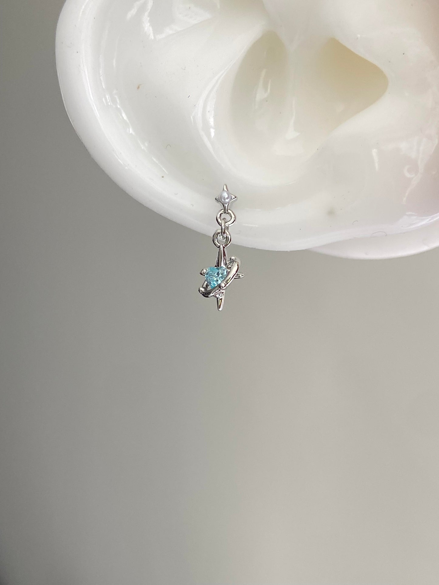 Bleu Star Helix Earrings