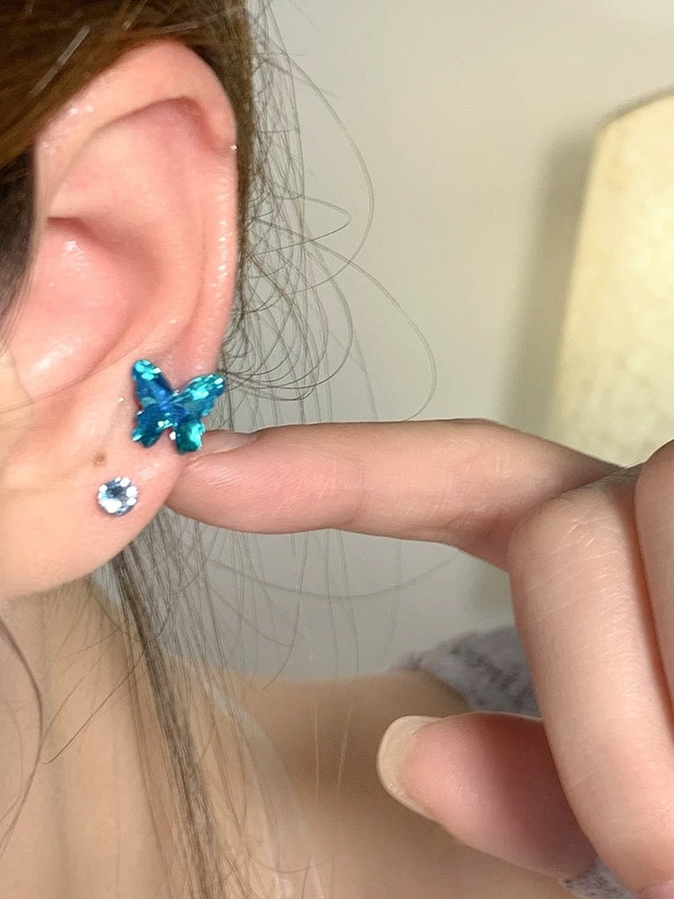 Aqua Flutter Helix Earrings