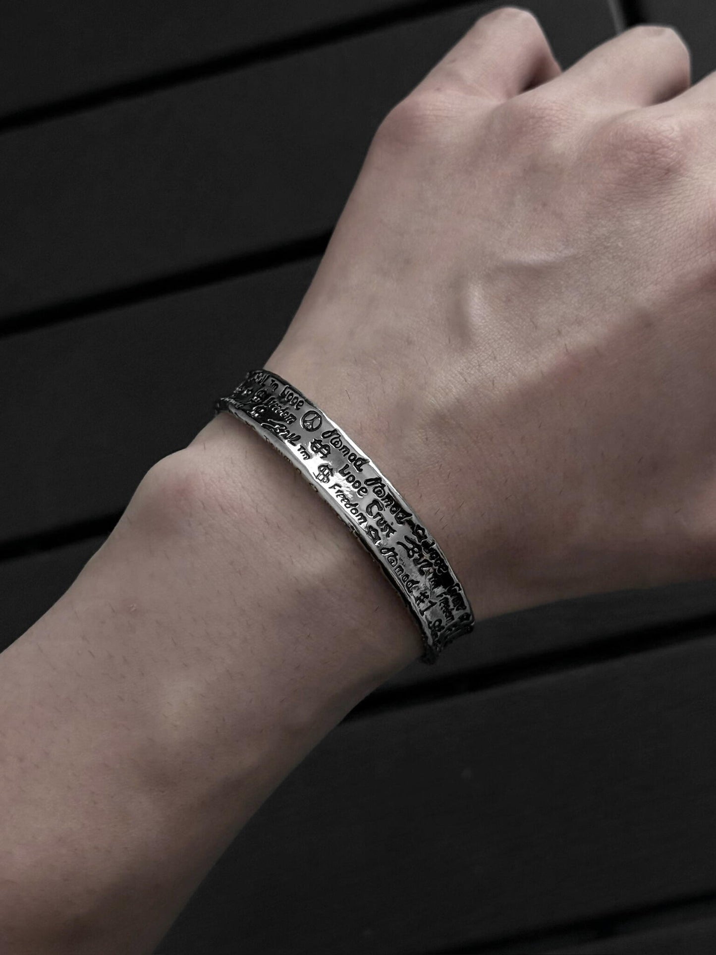 Graffiti Etch Bangle Bracelet