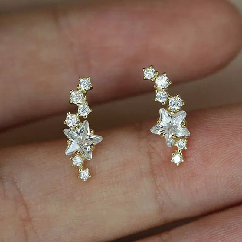Gold Stellar Trail Helix Earrings