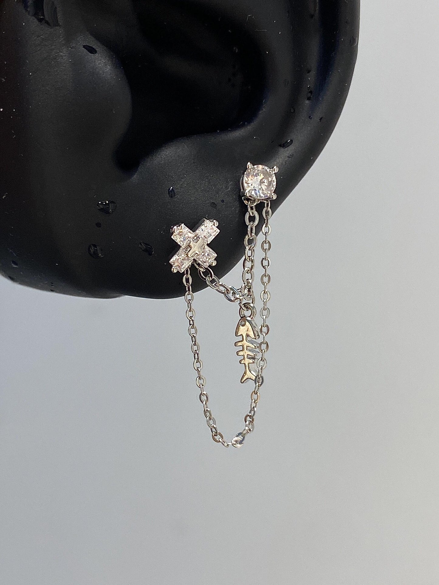 Hanging Fish Chain Earrings