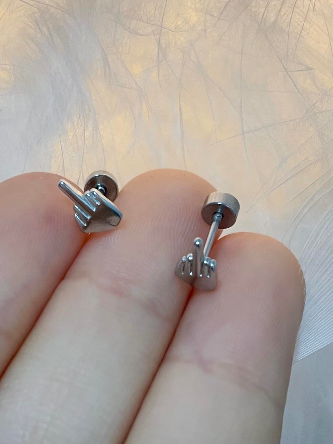 Middle finger Earrings
