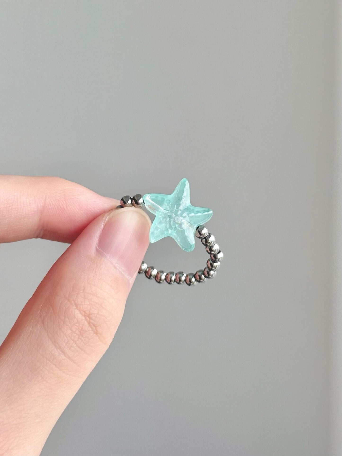 Seafoam Star Adjustable Ring