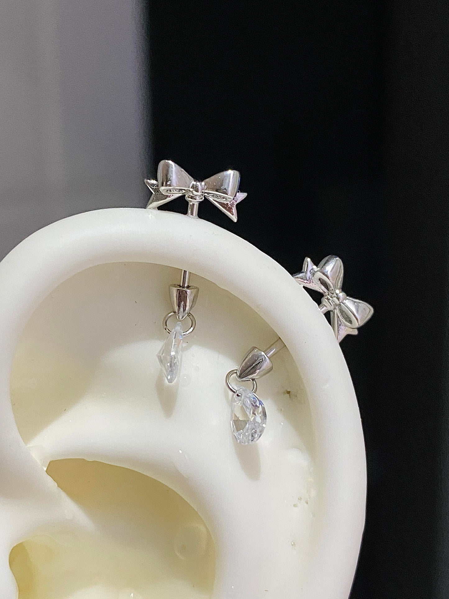 Bow Wand Vertical Helix Earrings
