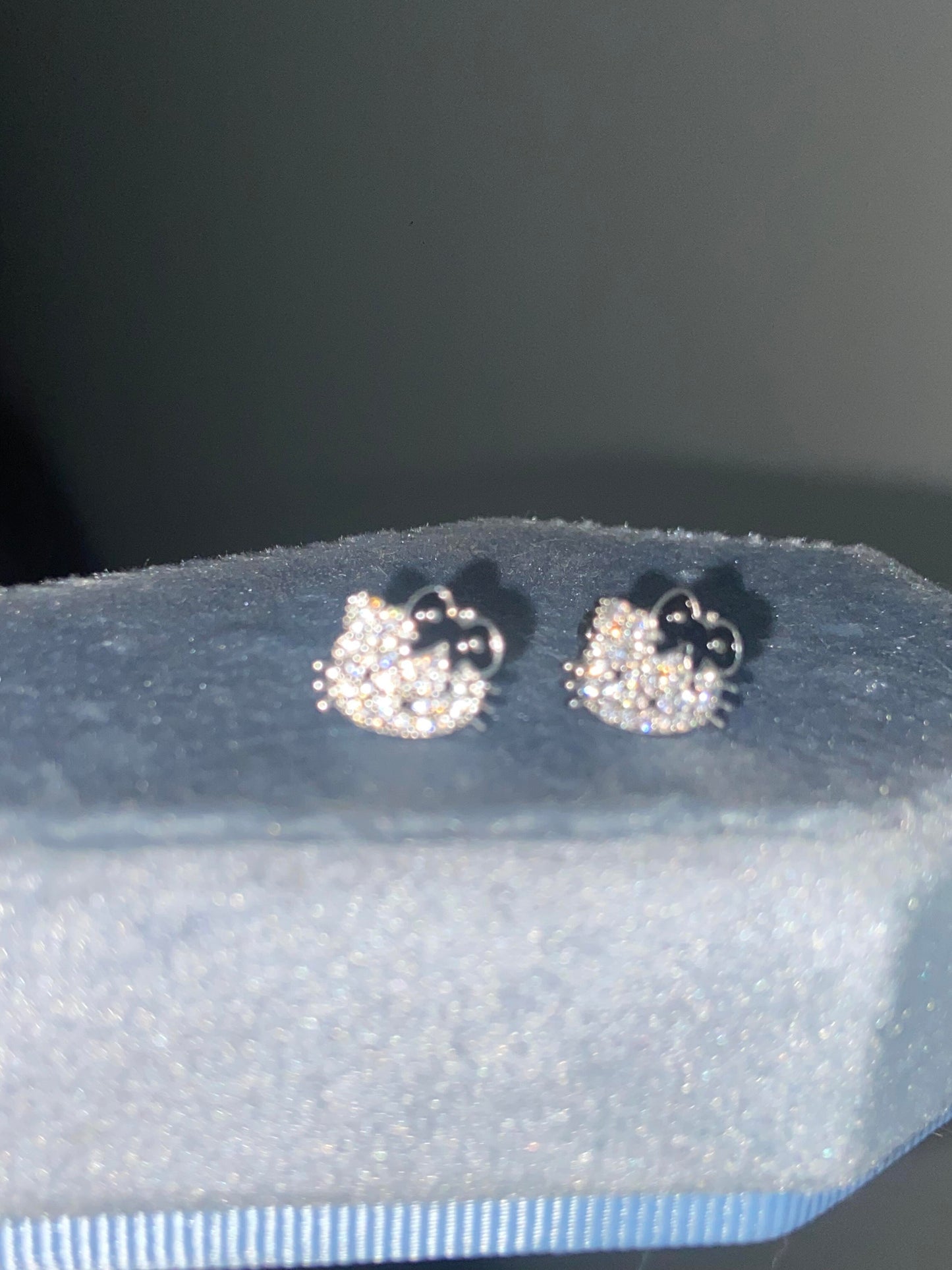 Black Bow Kitty Helix Earrings