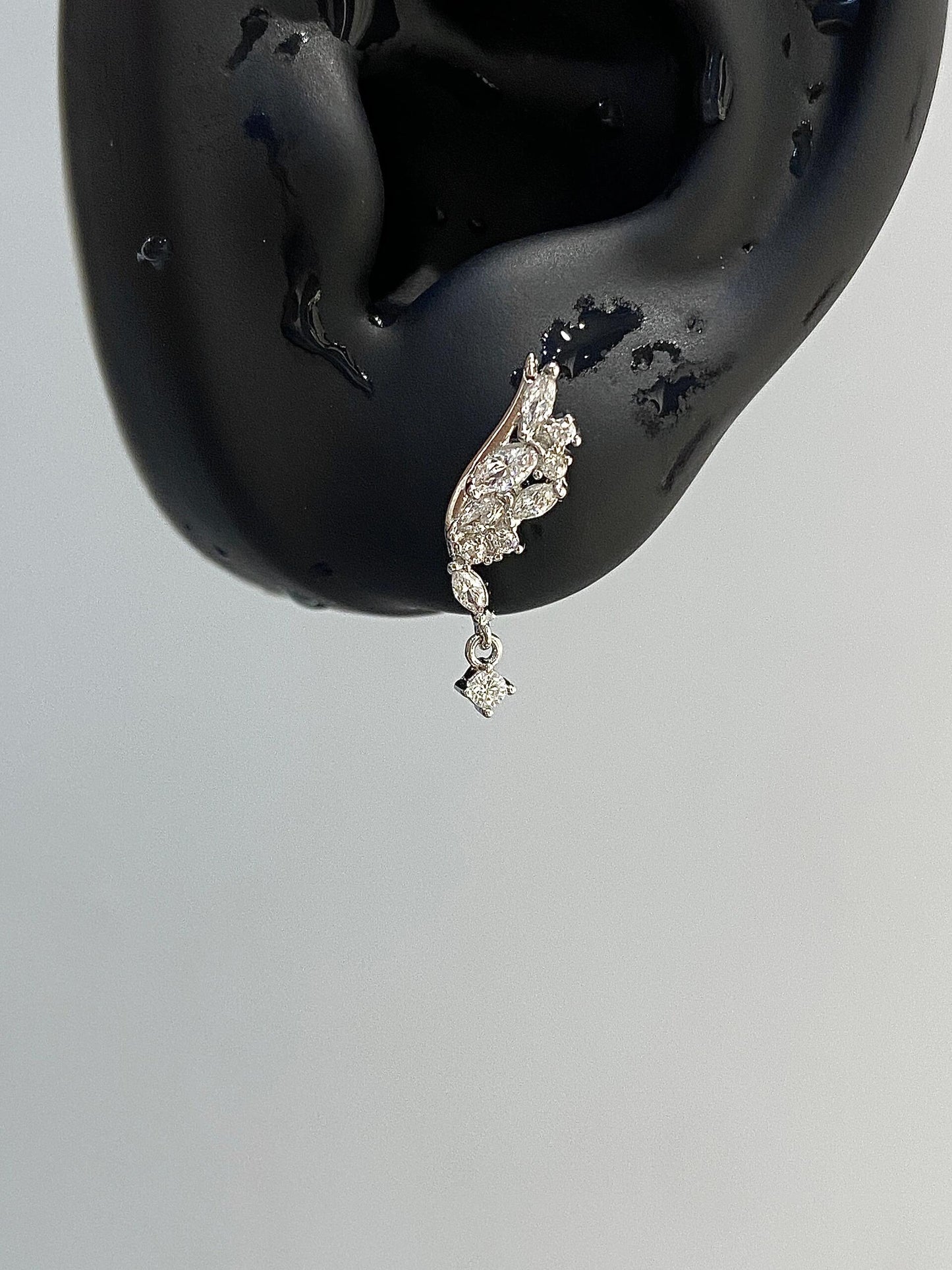 Crystal Wing Helix Earrings