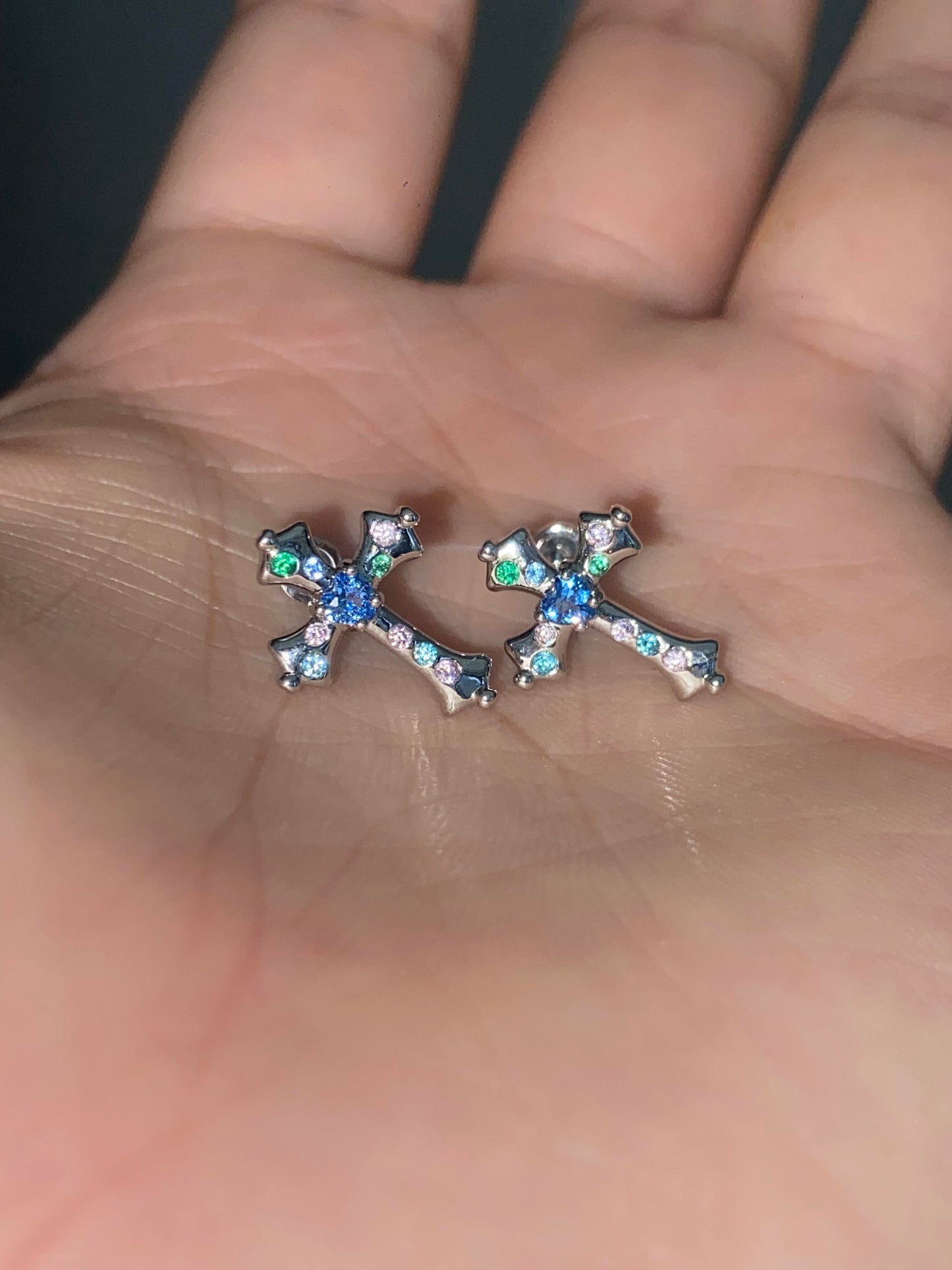 Luminous Cross Helix Earrings