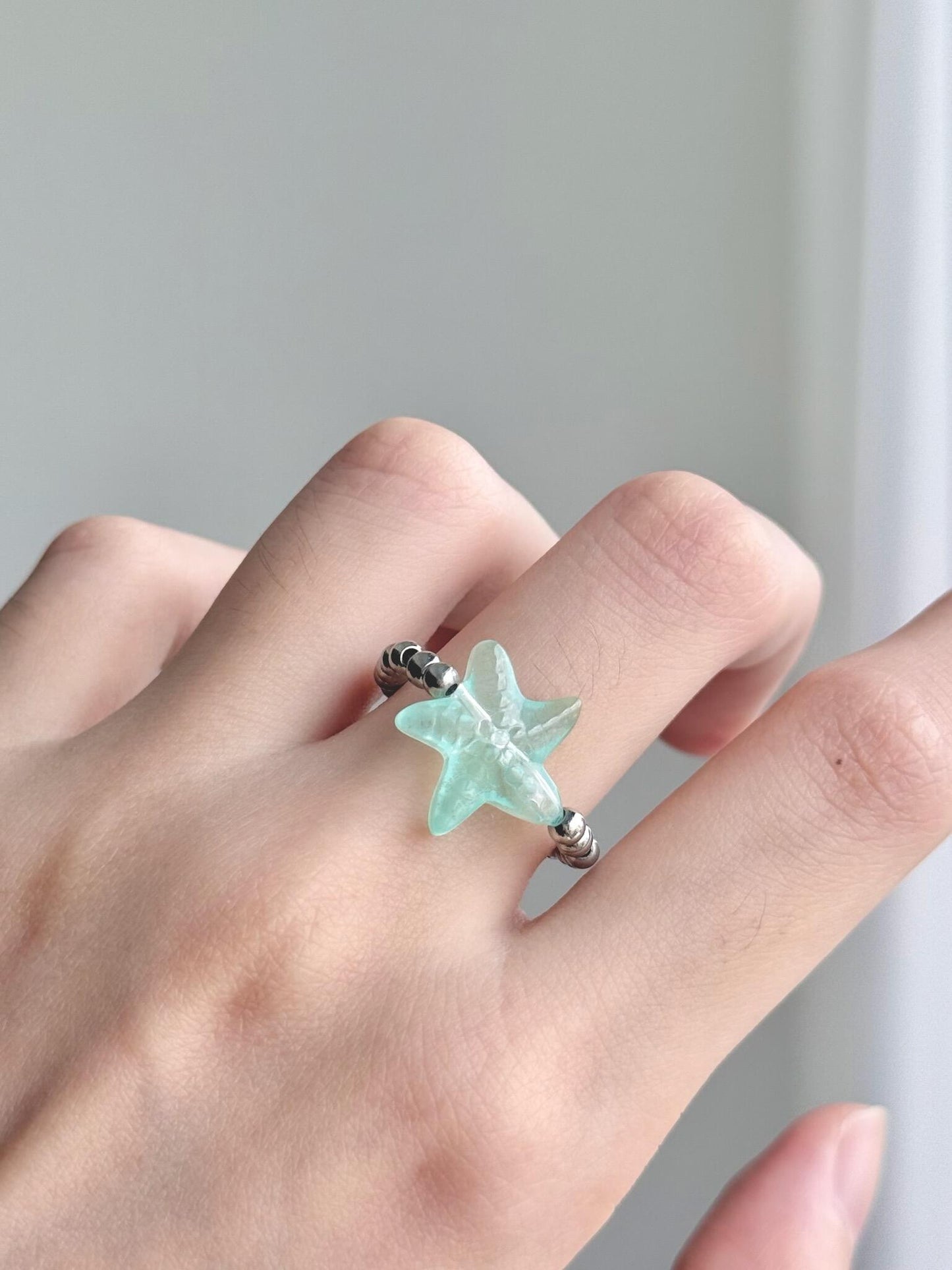 Seafoam Star Adjustable Ring