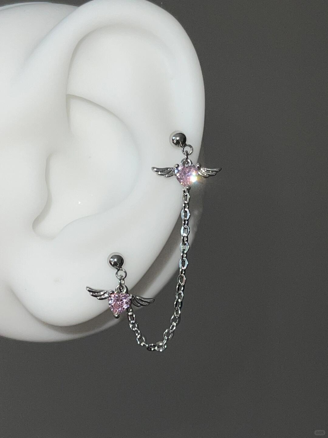Love Wings Chain Earrings