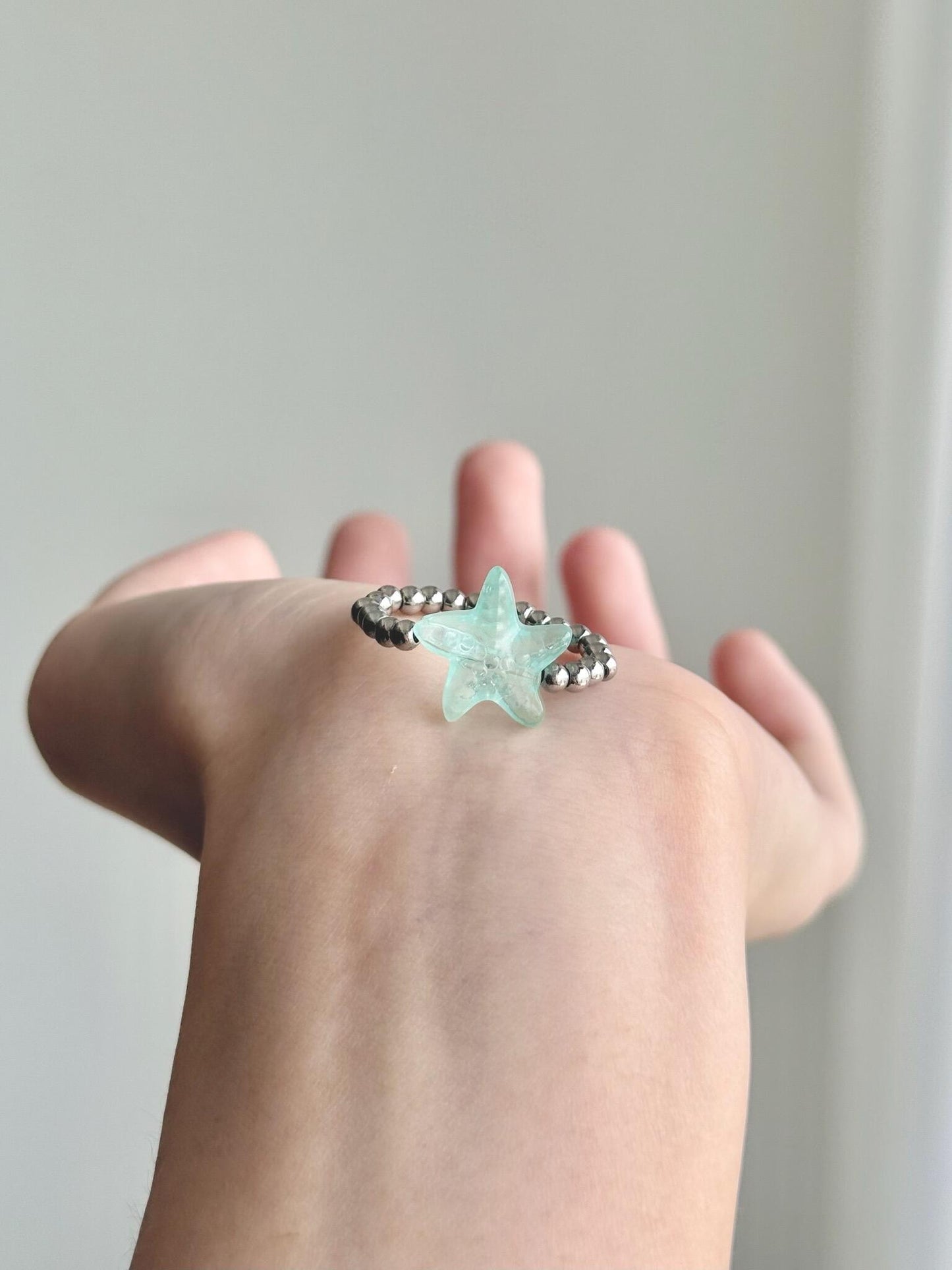 Seafoam Star Adjustable Ring