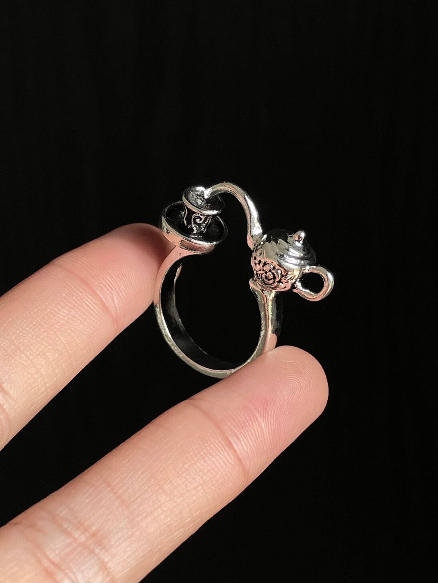 Fairy Teapot Adjustable Ring