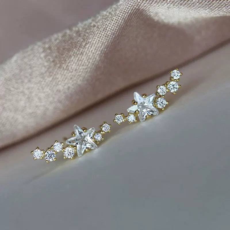 Gold Stellar Trail Helix Earrings
