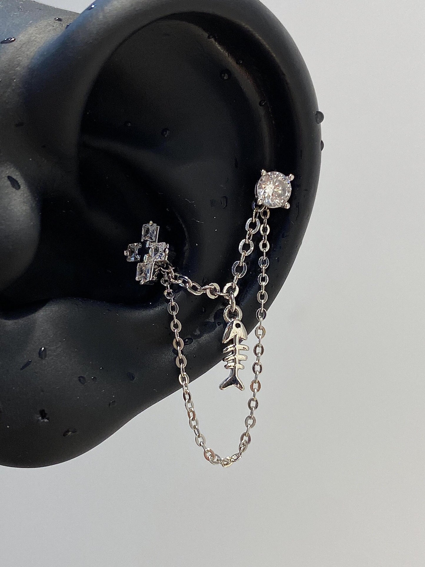 Hanging Fish Chain Earrings