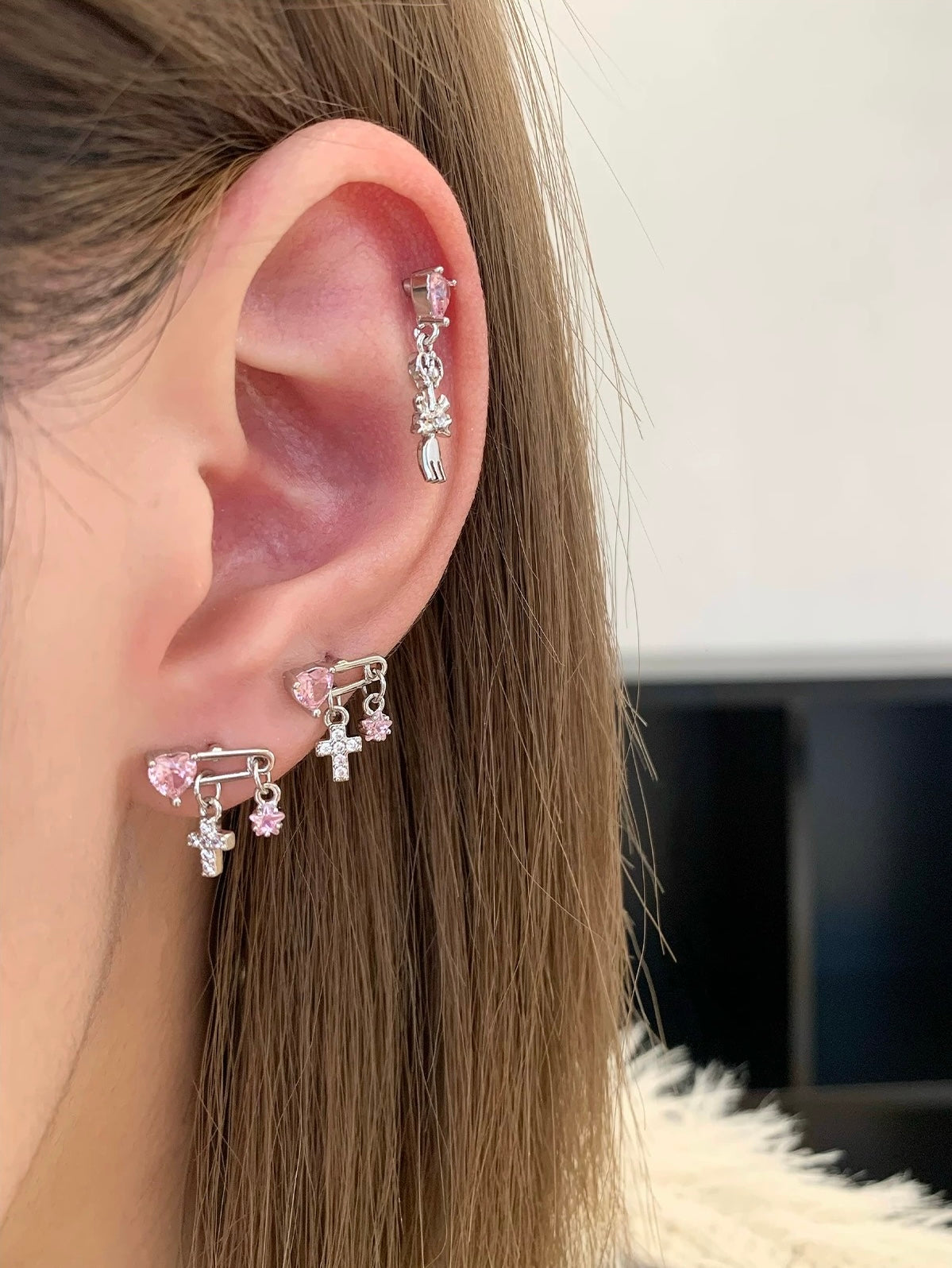 Love Pin Helix Earrings