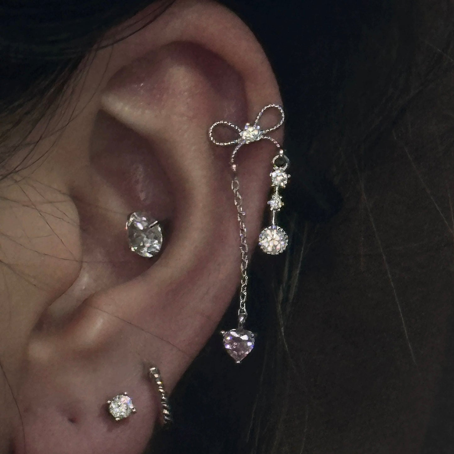 Ribbons Kiss Helix Earrings