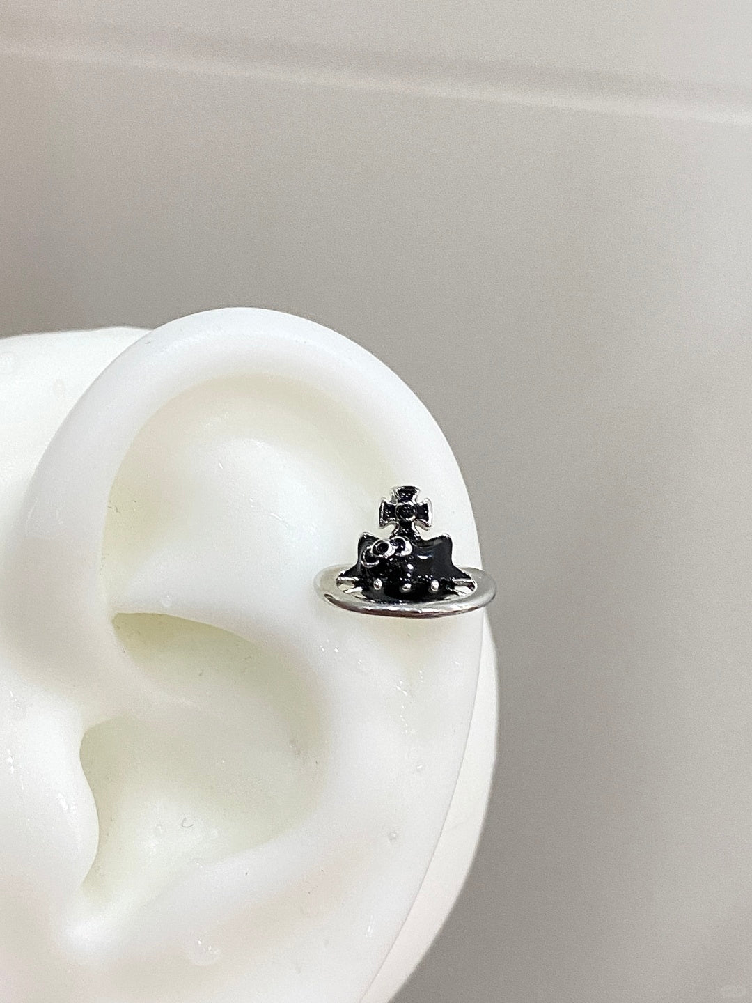 3D Saturn Kitty Helix Earrings