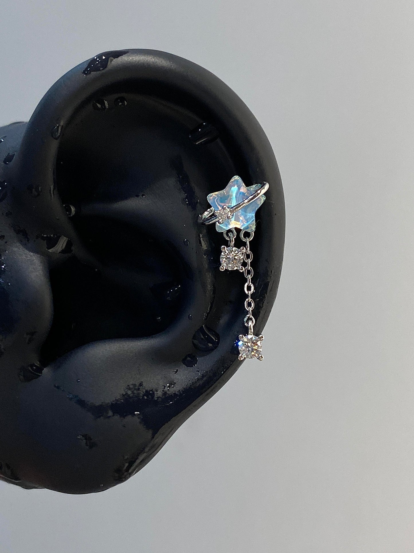Sapphire Star Helix Earrings