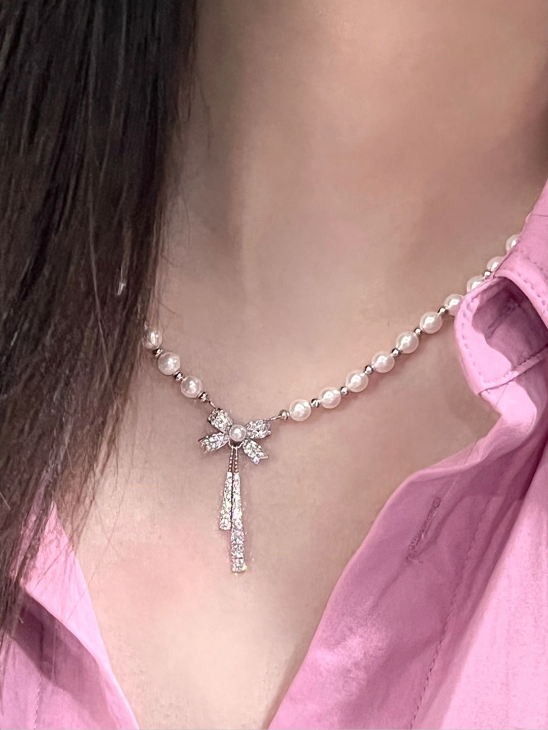 Pearl Bowdrop Necklace