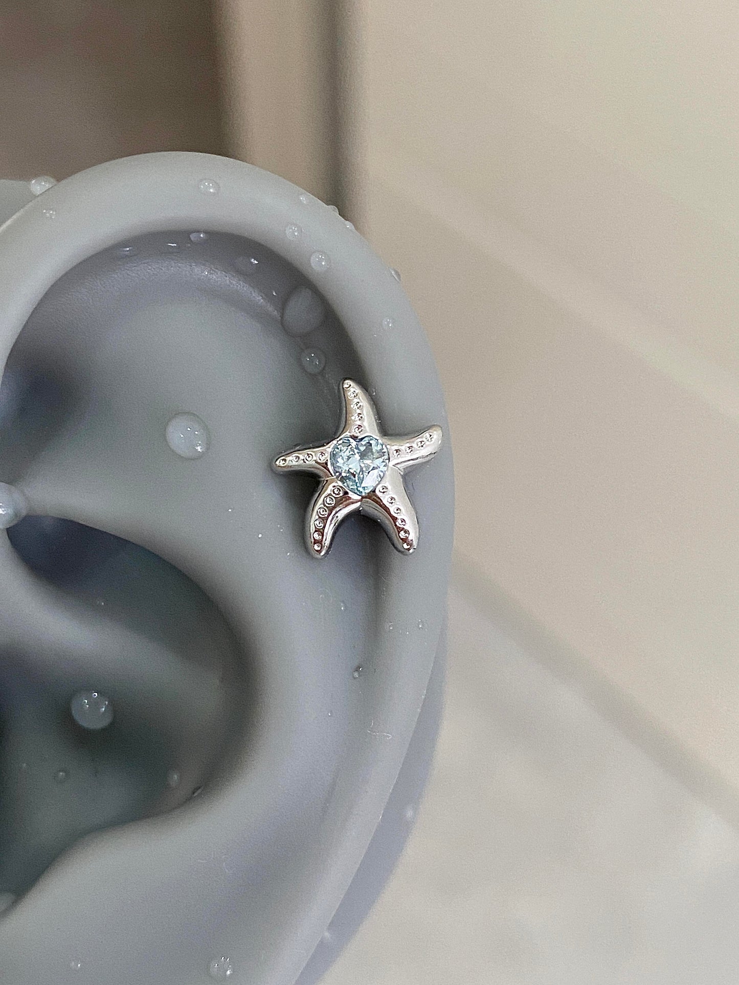 Aqua Star Helix Earrings