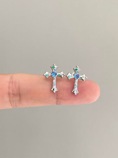 Luminous Cross Helix Earrings