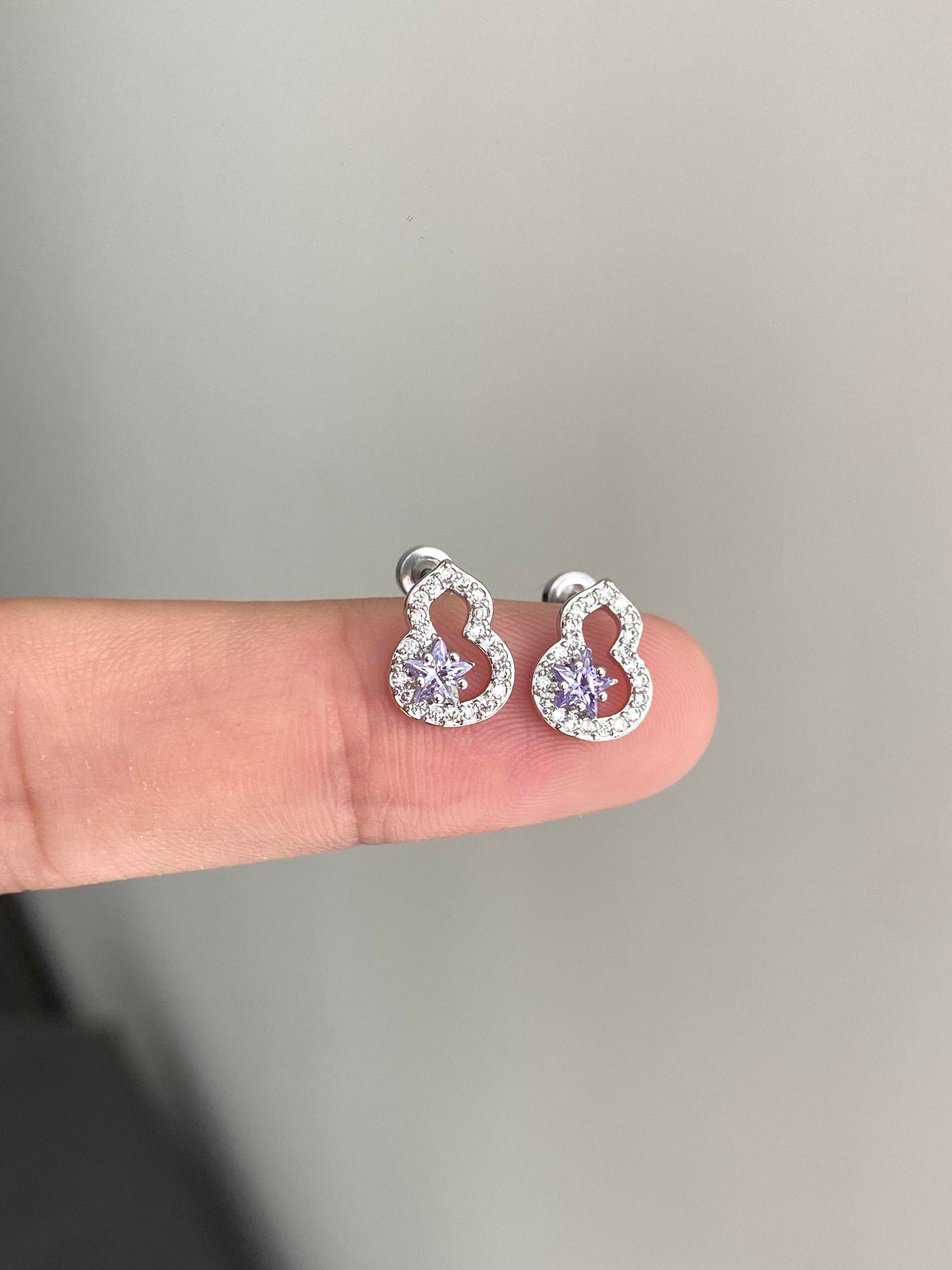 Lavender Startrap Helix Earrings