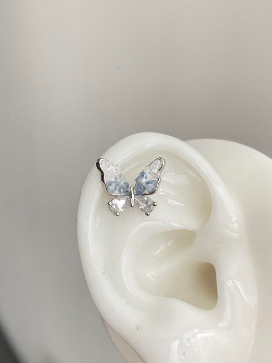 Crystal Butterfly Helix Earrings