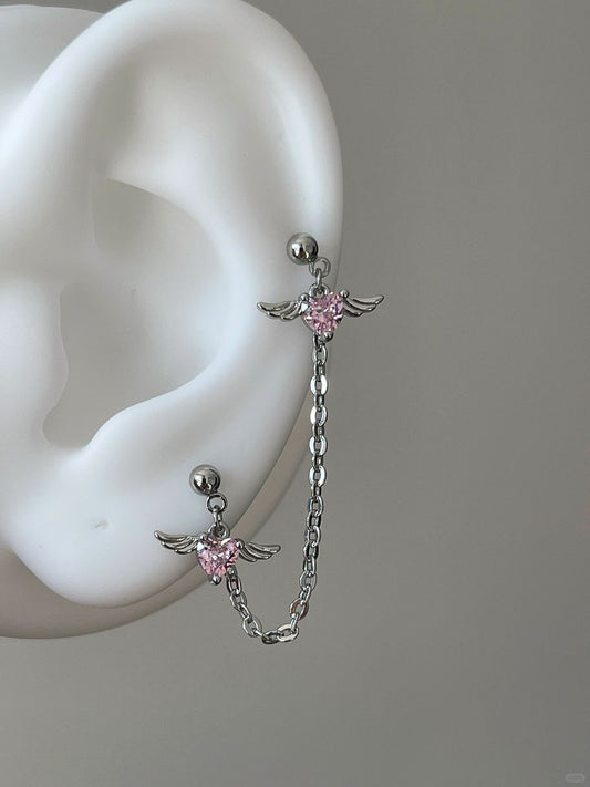 Love Wings Chain Earrings