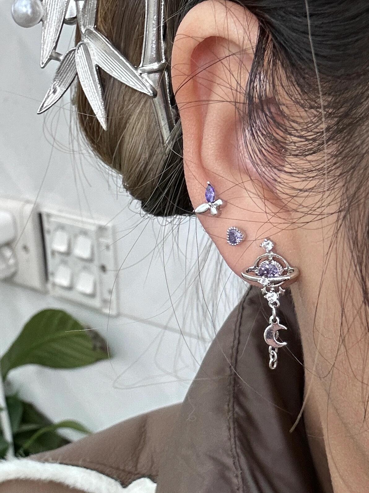 Lilac Eclipse Helix Earrings