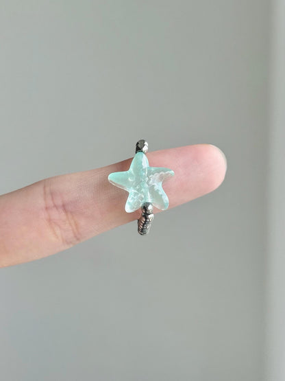 Seafoam Star Adjustable Ring