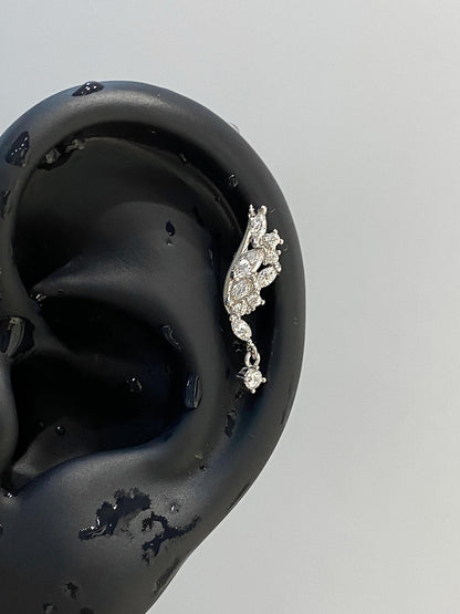 Crystal Wing Helix Earrings