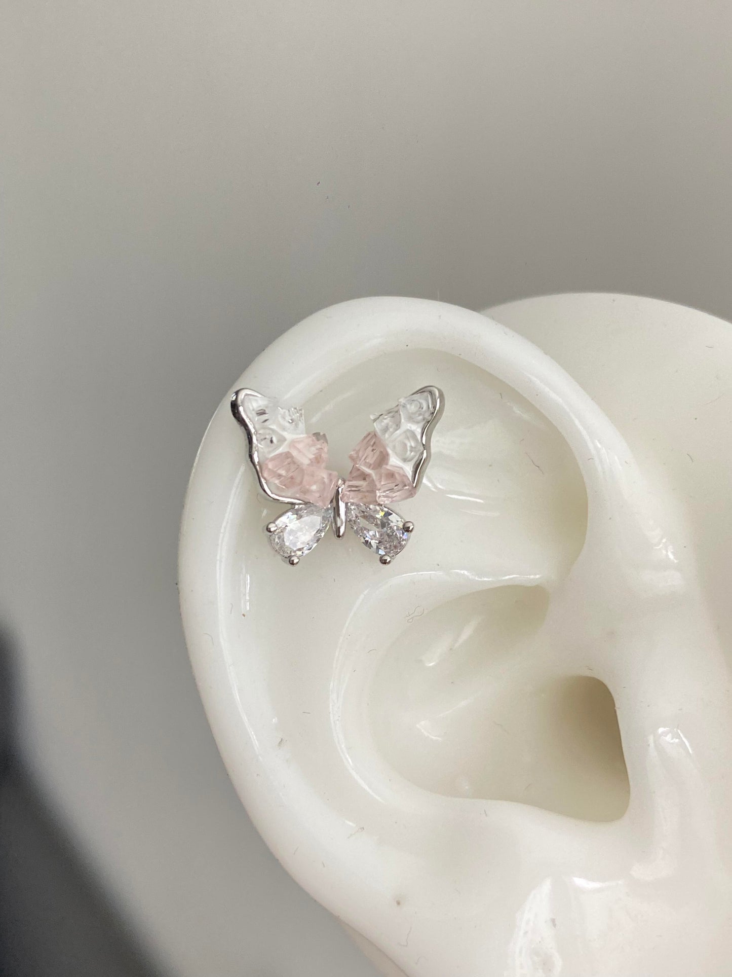 Crystal Butterfly Helix Earrings