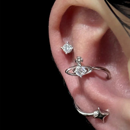 Saturn Swirl Conch Earrings