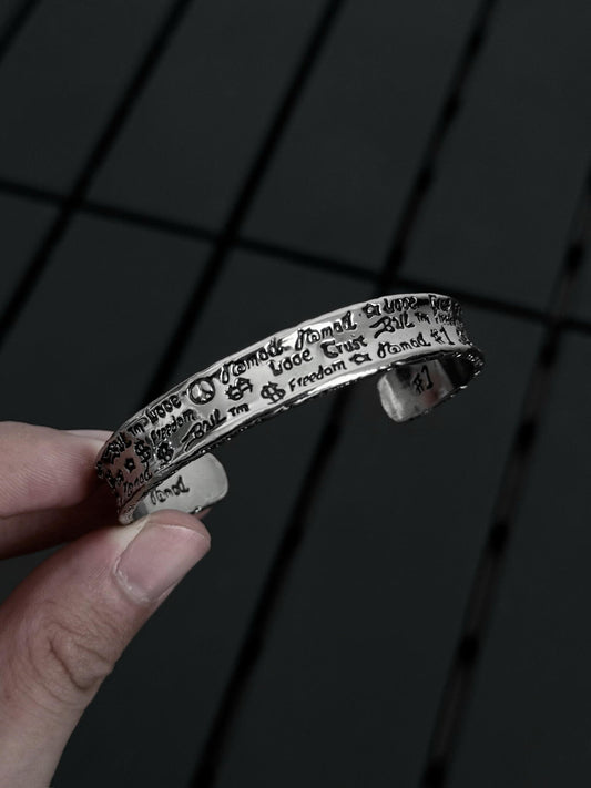 Graffiti Etch Bangle Bracelet