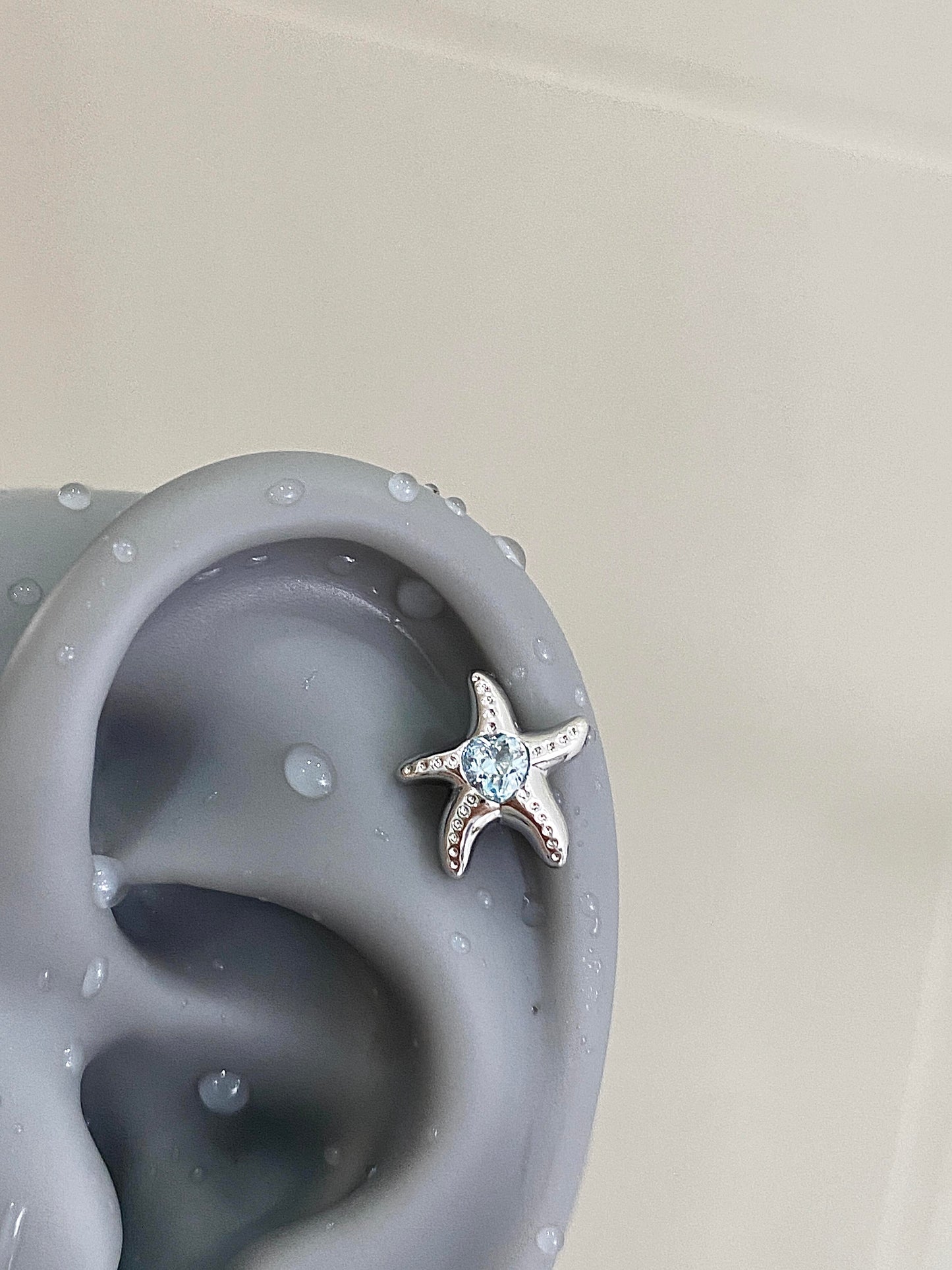 Aqua Star Helix Earrings