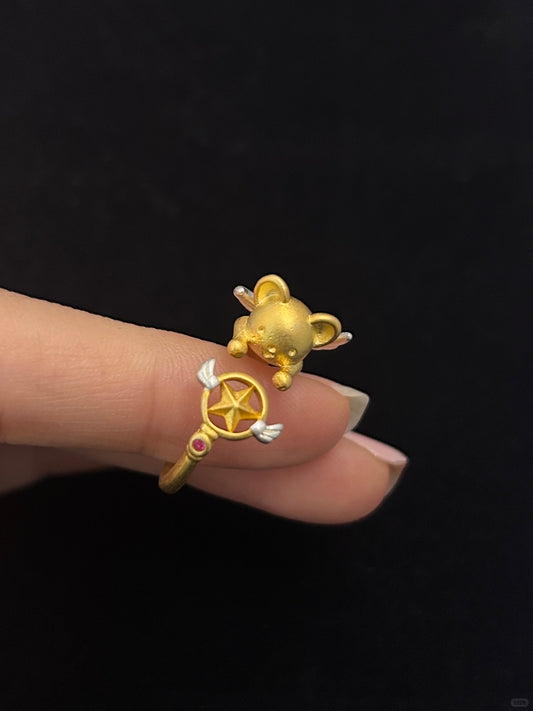Gold Guardian Spark Adjustable Ring