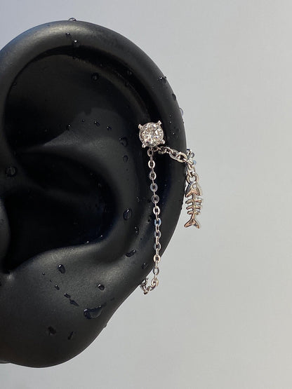 Hanging Fish Chain Earrings