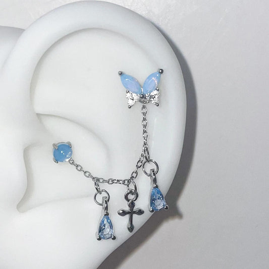 Butterfly Links Chain Earrings