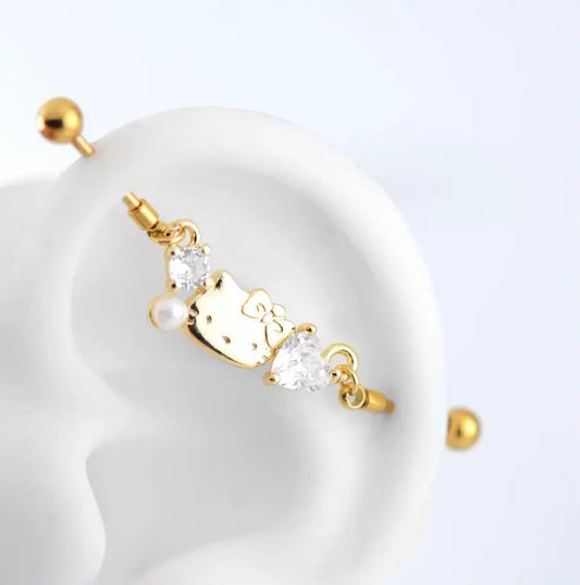 Kitty Glint Industrial Earrings